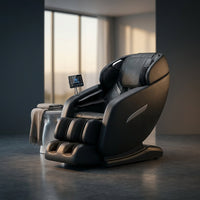 4D Massage Chair Full Body, Zero Gravity Massage Chair with Heat and Foot Massage with Airbags, Kneading, Bluetooth, LCD Touch Control - Black — Studio Shot