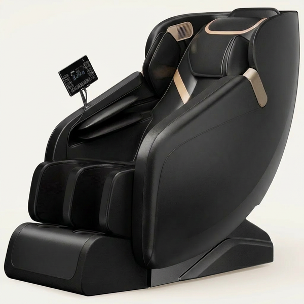 4D Massage Chair Full Body, Zero Gravity Massage Chair with Heat and Foot Massage with Airbags, Kneading, Bluetooth, LCD Touch Control - Black — Studio Shot
