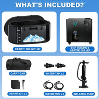 Cold Plunge Tub, 248 Gallon, 1 Horsepower, Heavy-Duty Ice Bath Tub for Athletes with Hot & Cold, Portable Inflatable Plunge Chiller with Water Treatment Kit, Immersion Therapy, Wifi (Black, 1 Set)
