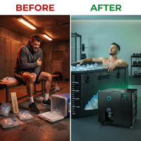 Cold Plunge Tub, 248 Gallon, 1 Horsepower, Heavy-Duty Ice Bath Tub for Athletes with Hot & Cold, Portable Inflatable Plunge Chiller with Water Treatment Kit, Immersion Therapy, Wifi (Black, 1 Set) — Before & After