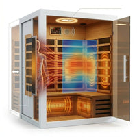 Infrared Sauna Built for Home Relaxation, 2 Person Hemlock Wood, 6 Carbon Heaters, Low EMF Digital Control — How It Works