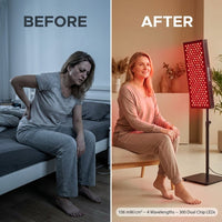 Red Light Therapy Panel, 4 Wavelengths Full Body Infrared Light Therapy, 300 Elite Grade Dual Chip Leds, FSA-HSA Red Light Device at Home, Ideal for Body, Face. Modular Design. — Before & After