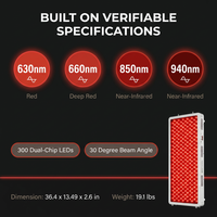 Red Light Therapy Panel, 4 Wavelengths Full Body Infrared Light Therapy, 300 Elite Grade Dual Chip Leds, FSA-HSA Red Light Device at Home, Ideal for Body, Face. Modular Design. — Results & Stats