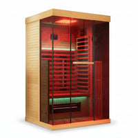 Infrared Sauna Built for Home Wellness, Canadian Hemlock Wood, Full Spectrum Heat, 1-2 Person Capacity